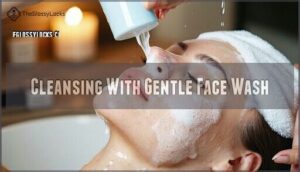 cleansing with gentle face wash