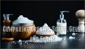 comparing creams, soaps, gels, and foams