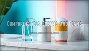 comparing gels, creams, and foams