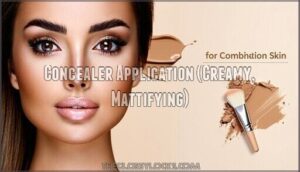 concealer application (creamy, mattifying)