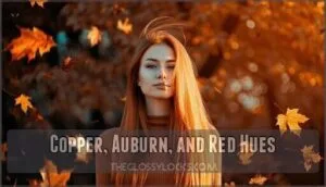 copper, auburn, and red hues