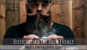 distributing the balm evenly