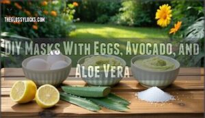 diy masks with eggs, avocado, and aloe vera