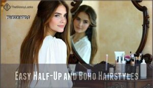 easy half-up and boho hairstyles