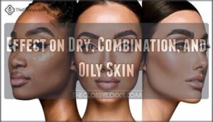 effect on dry, combination, and oily skin
