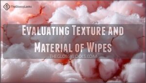 evaluating texture and material of wipes