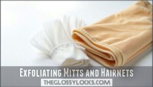 exfoliating mitts and hairnets