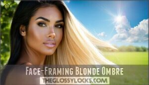face-framing blonde ombre