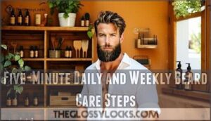 five-minute daily and weekly beard care steps