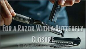 for a razor with a butterfly closure