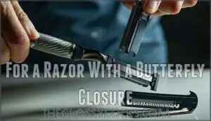for a razor with a butterfly closure