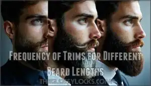 frequency of trims for different beard lengths