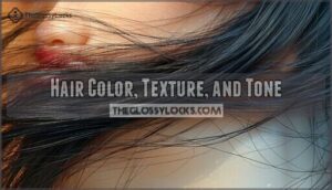 hair color, texture, and tone