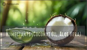 humectants (coconut oil, aloe vera)