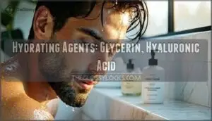 hydrating agents: glycerin, hyaluronic acid