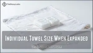 individual towel size when expanded