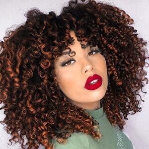 Lativ Curly Afro Wig with B088B5W7Y1