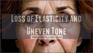 loss of elasticity and uneven tone
