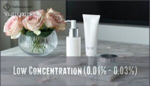 low concentration (0.01% - 0.03%)