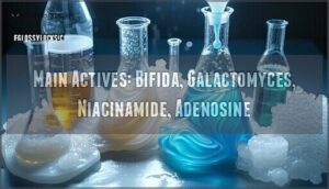 main actives: bifida, galactomyces, niacinamide, adenosine
