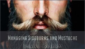 managing sideburns and mustache