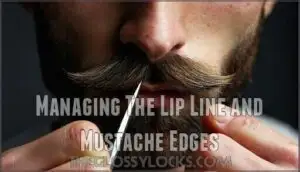managing the lip line and mustache edges
