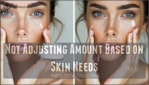 not adjusting amount based on skin needs