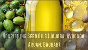 nourishing seed oils (jojoba, avocado, argan, baobab)