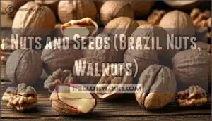 nuts and seeds (brazil nuts, walnuts)