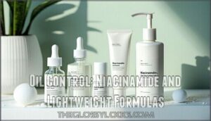 oil control: niacinamide and lightweight formulas