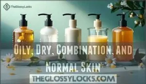 oily, dry, combination, and normal skin