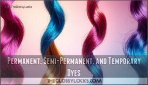 permanent, semi-permanent, and temporary dyes