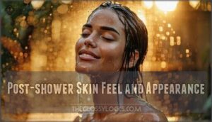post-shower skin feel and appearance