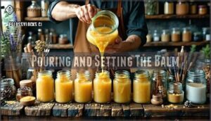 pouring and setting the balm