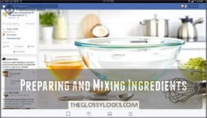 preparing and mixing ingredients
