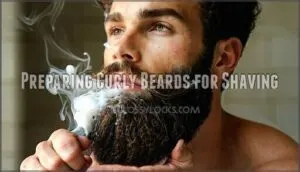 preparing curly beards for shaving