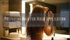preparing hair for mask application