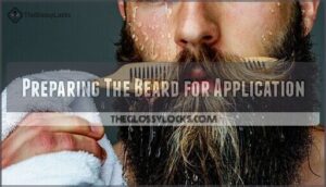 preparing the beard for application