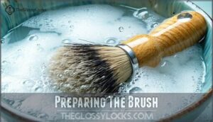 preparing the brush