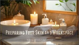 preparing your skin and workspace