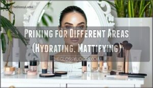 priming for different areas (hydrating, mattifying)