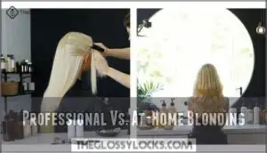 professional vs. at-home blonding
