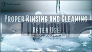 proper rinsing and cleaning after use