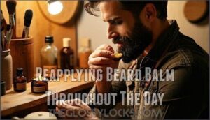 reapplying beard balm throughout the day