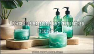 recyclable materials and refurbished packaging