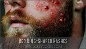 red ring-shaped rashes