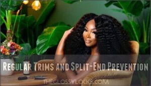 regular trims and split-end prevention