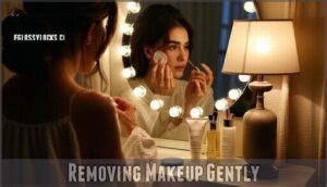 removing makeup gently