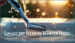 rinsing and cleaning between passes rinsing and cleaning between passes
