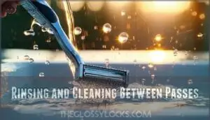 rinsing and cleaning between passes